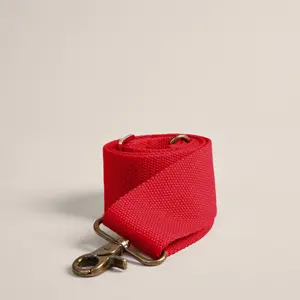 Adjustable Crossbody Strap - Red, Plain Pattern, 2" Wide, Length 30.5" to 55.5", Clip Closure
