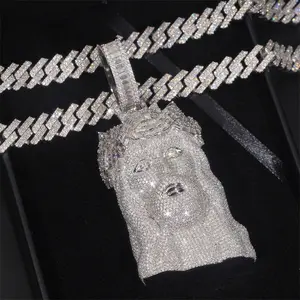 Super High Quality 925 Silver Full Moissanite Letter Name Fashion Pendant Necklace, Men's Street Trend Necklace, Holiday Gifts, Birthday Party Gifts, Best Gifts for Boyfriends, Daily Wear Gifts