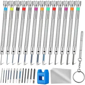 13PCS Watch Screwdriver Set, Micro Repair Kit, with 13PCS 0.6-2.0MM Replace Blades, for Eyeglass Sunglass Watchmaker Jewelry Computer Phone Tools