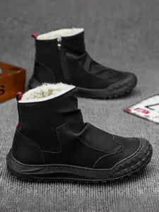 Men's High-Top Ankle Boot Winter Boots | Fleece Lined Work Shoes | Rugged & Versatile Wear