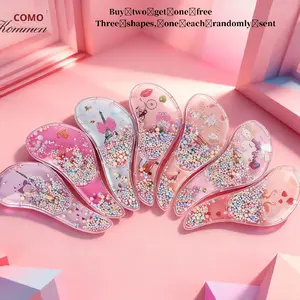 Cartoon Kids Hair Comb, Detangle Knots, Massage Comb, Pain-Free Grooming, Cute Plastic Hairbrush, Easy to Carry, No BPA