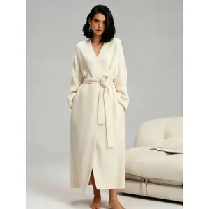 [COZY Soft Plush Feel]Women's Double-Sided Fleece Robe | Thickened Long Plush Casual Loungewear | Warm Flannel Pajamas Nightwear for Fall & Winter | Soft, Cozy, and Wearable Indoors & Outdoors Gowns