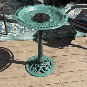 VIVOHOME Bird Bath with Solar Fountain for Outside, Polyresin Pedestal Bird Baths with Solar Powered Pump (Solar Powered – Requires Direct Sunlight) for Outdoor, Garden, Weather-Resistant Birdbaths with 20" Bowl outdoorfun