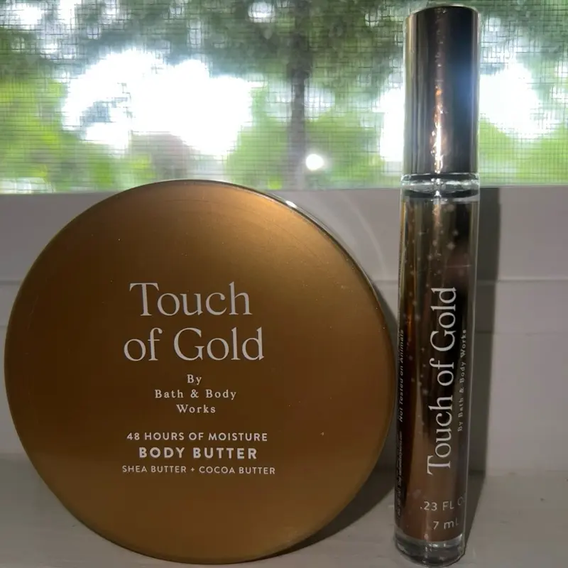 Bath & Body Works Touch of gold body butter & perfume Spray Set Ultimate Hydration Body Cream with Shea Butter Hyaluronic Acid 24 Hour Moisture