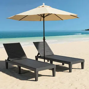 RIWENGO Patio Chaise Lounge  Set of 2 Outdoor Lounge  Adjustable Backrest Chaise Loungers for Outside Poolside Backyard Lawn Deck chair furniture