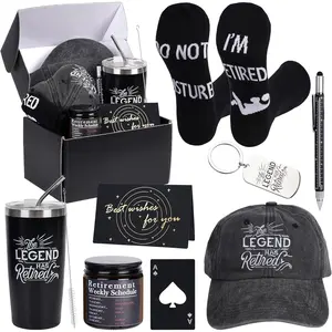 9-Piece Men's Retirement Gift Set 2025 Edition Retirement Blessing Gift Box for Colleagues, Teachers, Fathers, and Grandfathers Includes Insulated Mug, Baseball Cap, and Socks The Ultimate Retirement Gift Set