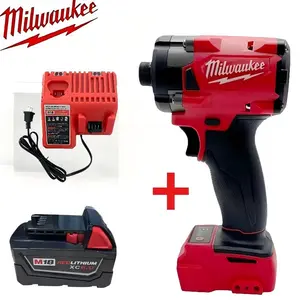 Milwaukee 300NM 18V 6.0Ah Battery ，M18 ：1/2" Hex Brushless Impact Screwdriver Driver 18V High Torque Cordless Compact Power Tool for Fastening with battery and charger