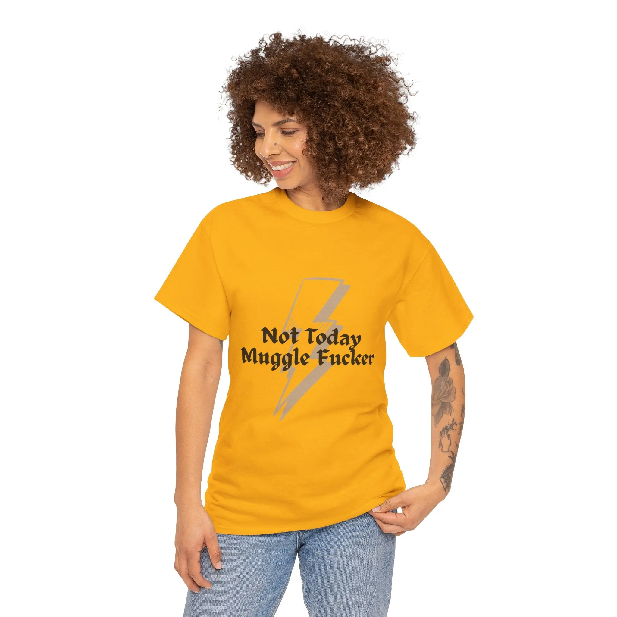 T-Shirt — "Not Today Muggle F***er" HufflePuff Graphic Tee