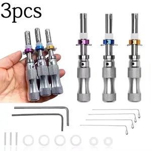 3 pieces of 7-pin tubular tools, made of stainless steel, three sizes suitable for various specifications, with reset function, multi-functional hand tool, Mechanical tool set