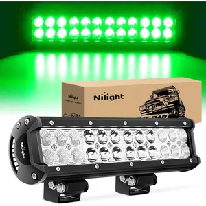 Nilight LED Light Bar 12 Inch 72W Spot Flood Combo Green Beam Off Road Lights Fishing Hunting Deck Lights Boat Lights LED Work Light for Trucks UTV Pick-up Van Boat Tractor Lamp Underglow Car Lightbar