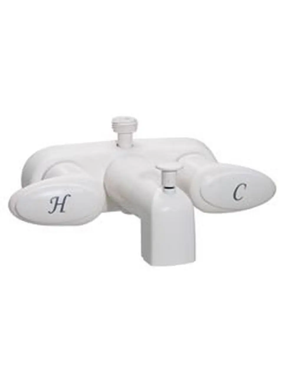 Phoenix Faucets White 2-Lever 0.25-Turn Plastic Tub Diverter Faucet with D-Spud Tip, 4 In. - Water Control, High-Quality Construction, Durable Design, Tub Faucet