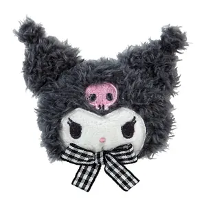 Kuromi Plush Hair Clip (Gingham Bow)