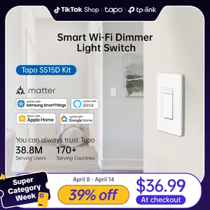 TP-Link & Tapo S515D KIT Smart 3 Way Dimmer Switch KIT, Matter Compatible, Energy Monitoring, Neutral Wire Required, Works with Alexa, Siri, Google Home, SmartThings, UL Certified, 2.4GHZ Wi-Fi