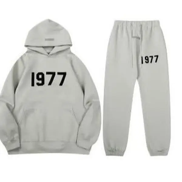 1977 Hoodie & Pants Black Set – Unisex Streetwear Tracksuit, Pullover Sweatshirt + Joggers