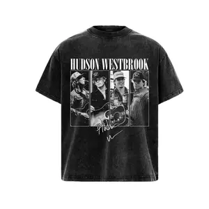 Washed Graphic T-Shirt, Hudson Westbrook Tour 2026 Vintage Style Casual Country Music Concert Top for Men & Women, Tshirt