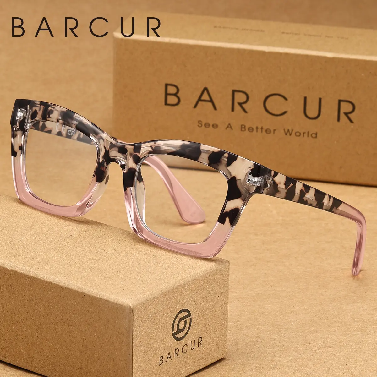BARCUR Thick Frame Square Reading Glasses, Fashion Leopard Print Combination Frames, Unisex Multi-Color, Adjustable Strengths, Holiday Gift, High Quality Eyewear, Reading Eyeglasses