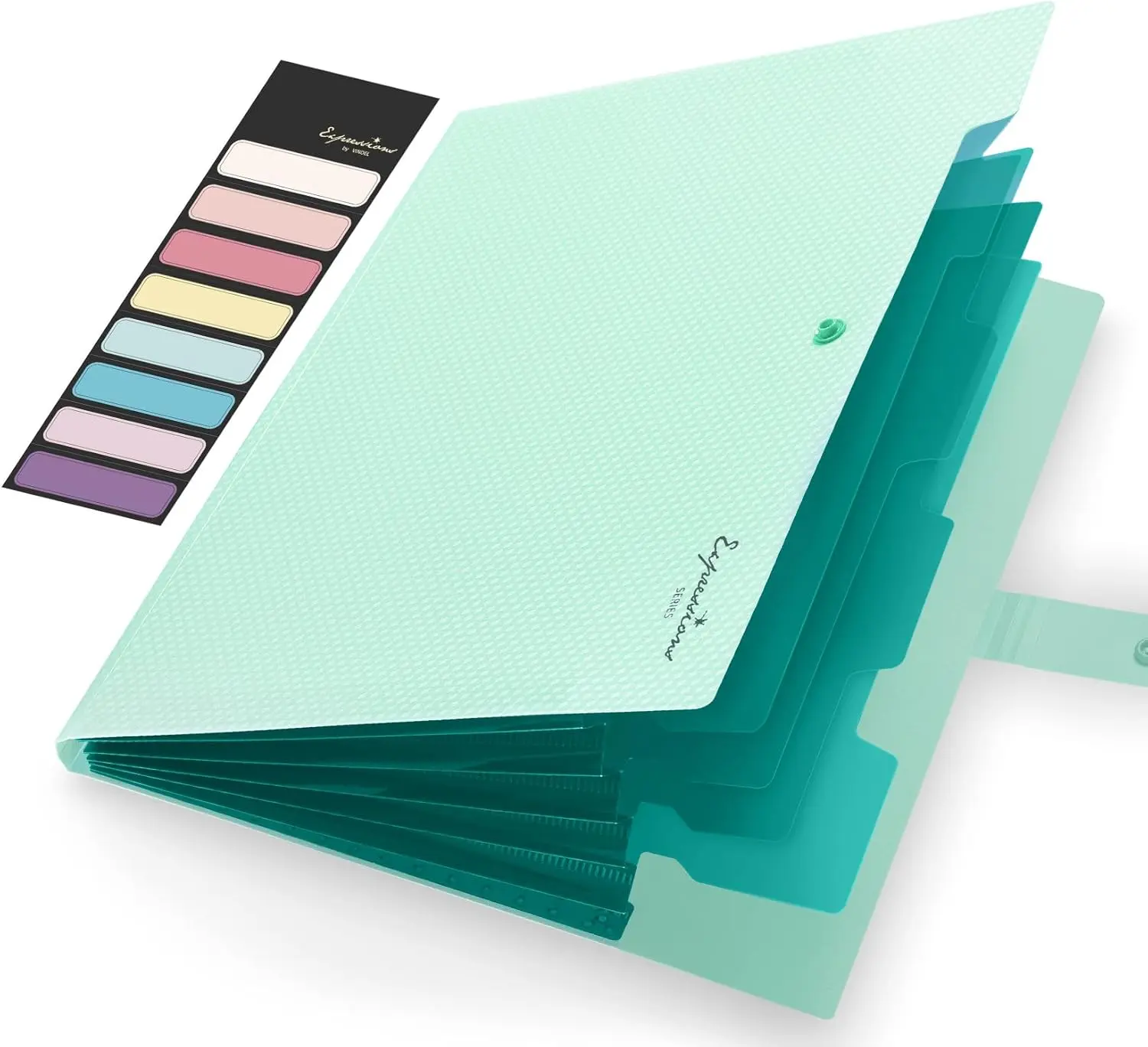 School Supplies File Folder, Letter Size Accordion File Organizer, Expanding File Folder for Document, Portable Paper Organizer for Office-Green