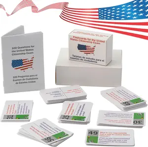 2025 USCIS Approved Naturalization Flash Cards with Bilingual Spanish/English Booklet - Essential Q&A for Acing the US Citizenship Civics Test! Perfect Father's Day Gift and Learning Tool!