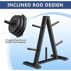 Barbell Plate Storage Rack, 1 Inch Hole Diameter, Home Gym Fitness Organizer, Load Capacity 136.08kg, Durable Weightlifting Equipment Holder