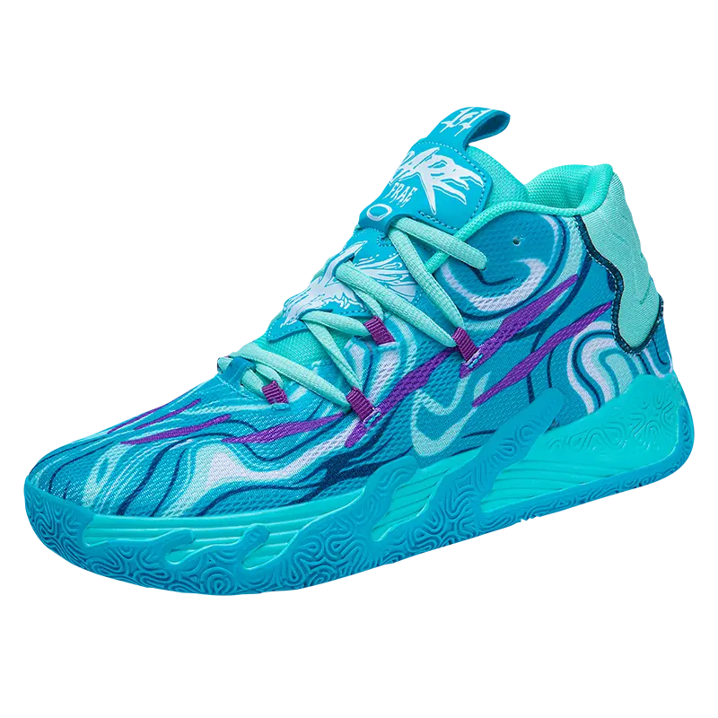 Men's High Top Basketball Shoes, Sporty Chic Sneakers with a Graphic Print, Cushioning, and Non-Slip Ankle Support for All Seasons