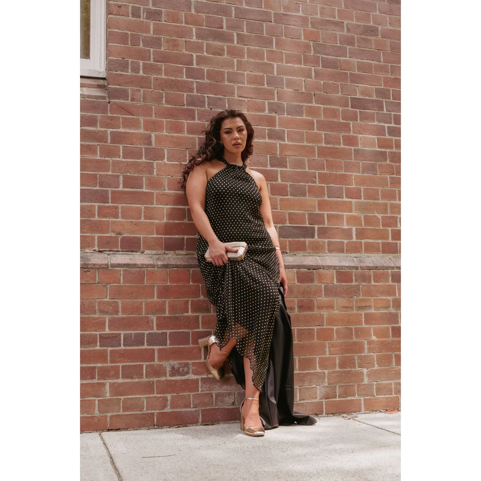 melody plisse halter maxi dress Petal and Pup Women's Melody Plisse Halter Maxi Dress