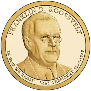 US 250th Anniversary Coin, Franklin D. Roosevelt Metal Coin, Vintage Style Souvenir Gift for History Lovers, Coin Collectors, American.