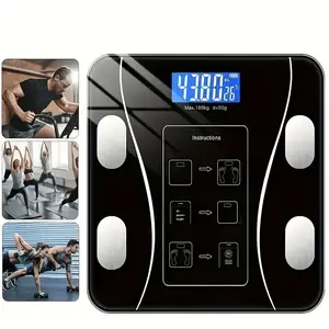 Smart Body Fat Scale Weight Scale, Digital Bathroom Scale, Measures Bmi and Body Fat Ratio, LED Display, Dial, Max 180kg, Bluetooth-compatible, Battery Operated