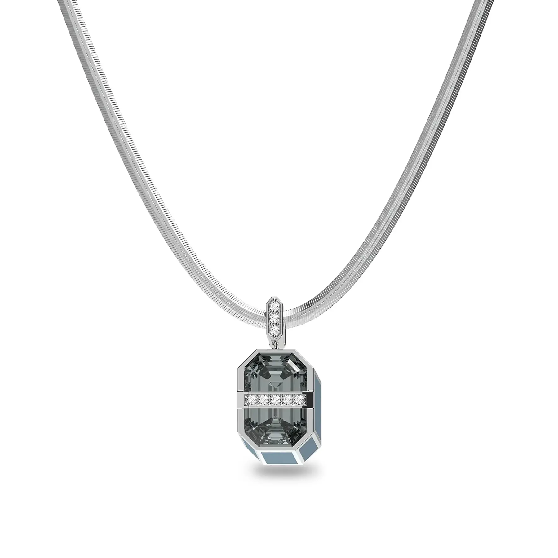 PASCAL Prism Chroma Artdeco Pendant Geometric Color Glass Lab-Grown Diamond Necklace for Women