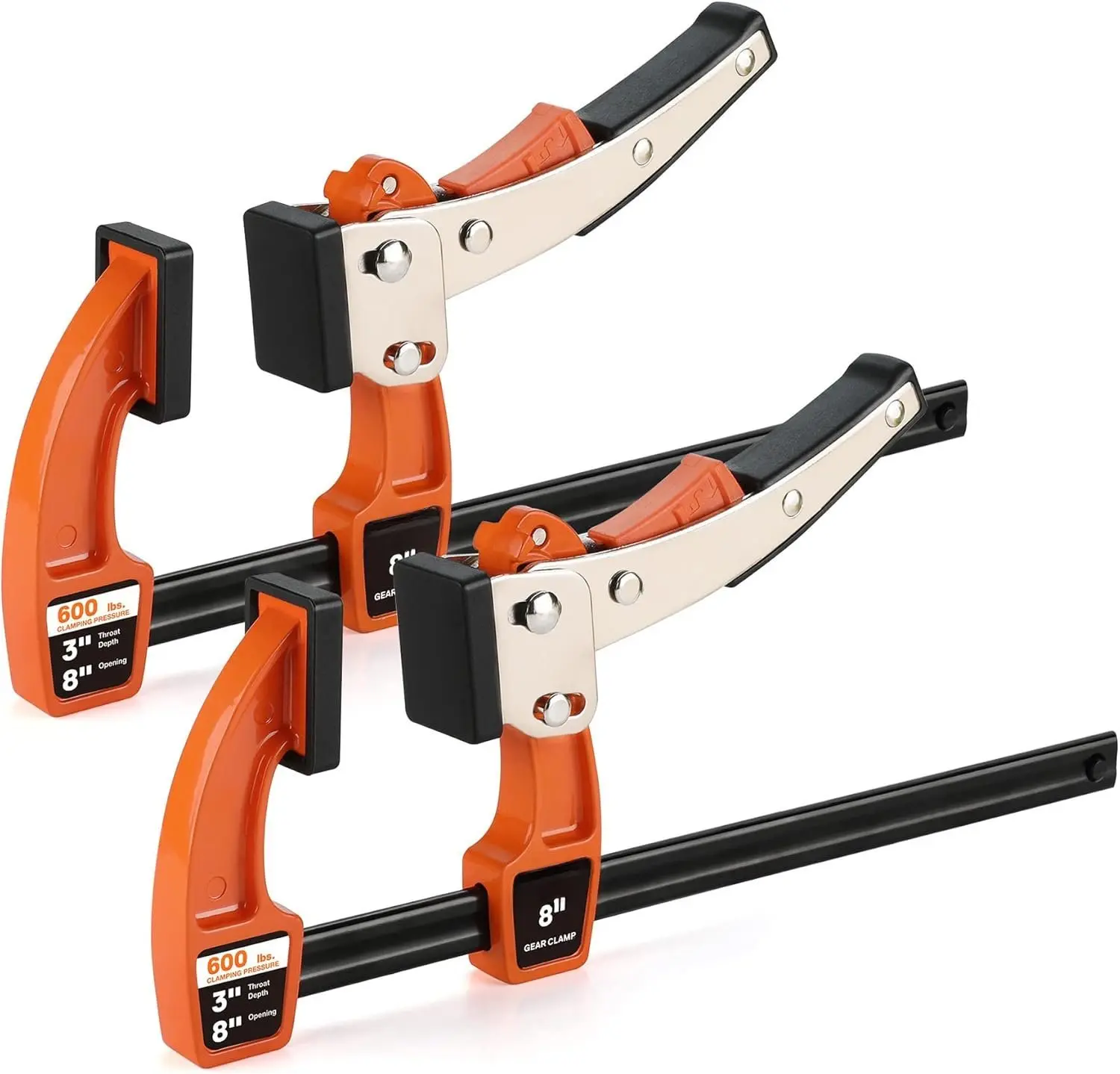 8-inch Bar Clamp Set, Bar Clamp for Woodworking, Quick Release Gear ...