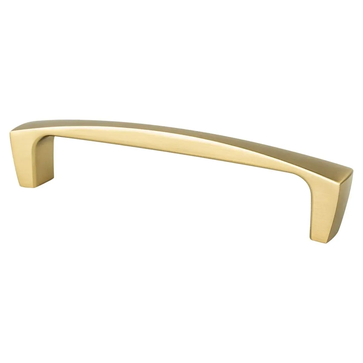 Berenson Aspire Zinc Metal Bath Door Handle - Gold-Accented Doorknobs, Center to Center: 128mm, Base Size: 5/16in, 1.25in, 5 7/16in, Modern Brushed Gold, Curved & Straight Line Design, Smooth Finish Door Hardware