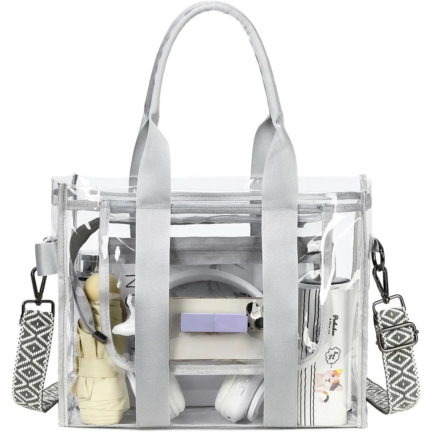 Clear Bags for Women Clear Tote Bag, Clear Crossbody Bag, Stadium Approved Clear Purse for Sports Events, Concert & Work