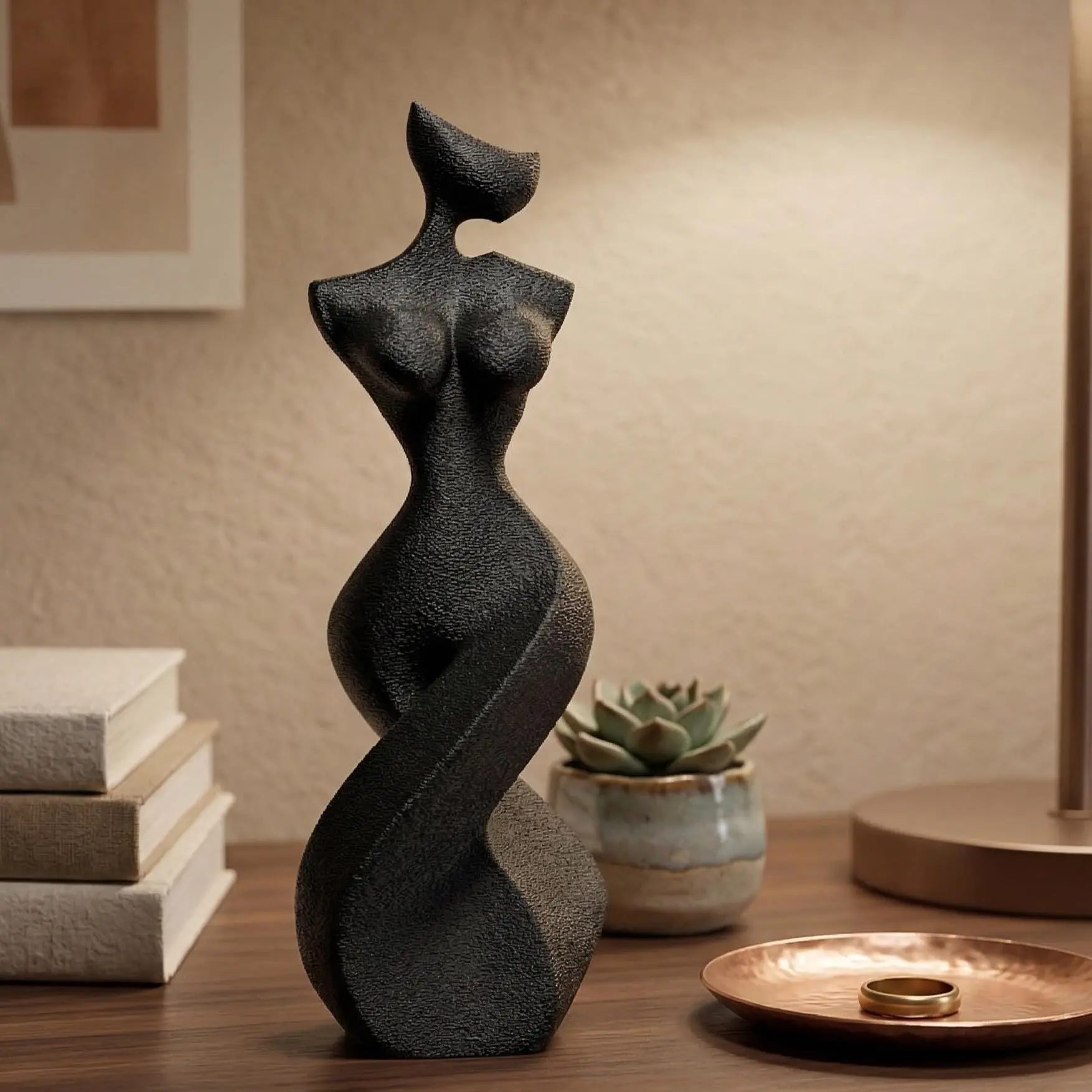 Woman Torso Model, Abstract Twisted Female Figurine, Minimalist Body Decor, Modern Art