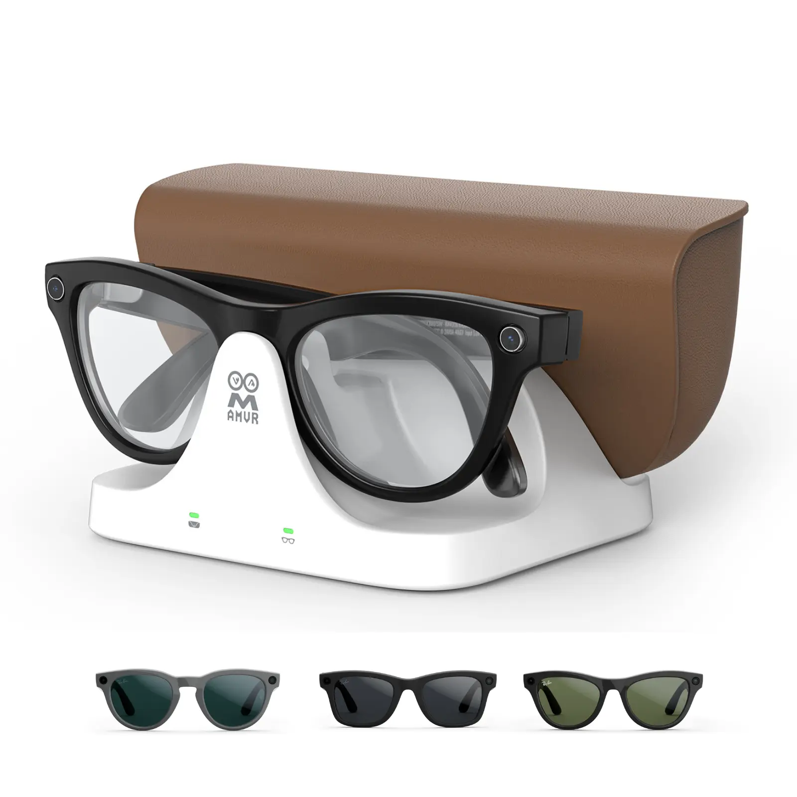 Smart Glasses Charging Dock Compatible with Ray-Ban Meta Skyler/Wayfarer/Headliner Portable charging stand for glasses that can charge the glasses case Ray-Ban Meta glasses accessories