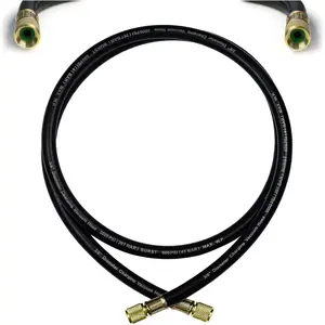 6FT 3/8inch Heavy Duty /Vacuum Hose, 3/8" to 3/8" Fittings, HVAC Vacuum Hose, 600 PSI Working , 3000 PSI Burst , Compatible with  Refrigeration & AC Equipment