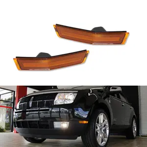 2PCS Amber Front Bumper Side Marker lamps Light Kit For 2007 2008 2009 2010 Lincoln MKX,Replace OEM Replace OEM # 7A1Z 15A201 A & 7A1Z 15A201 B