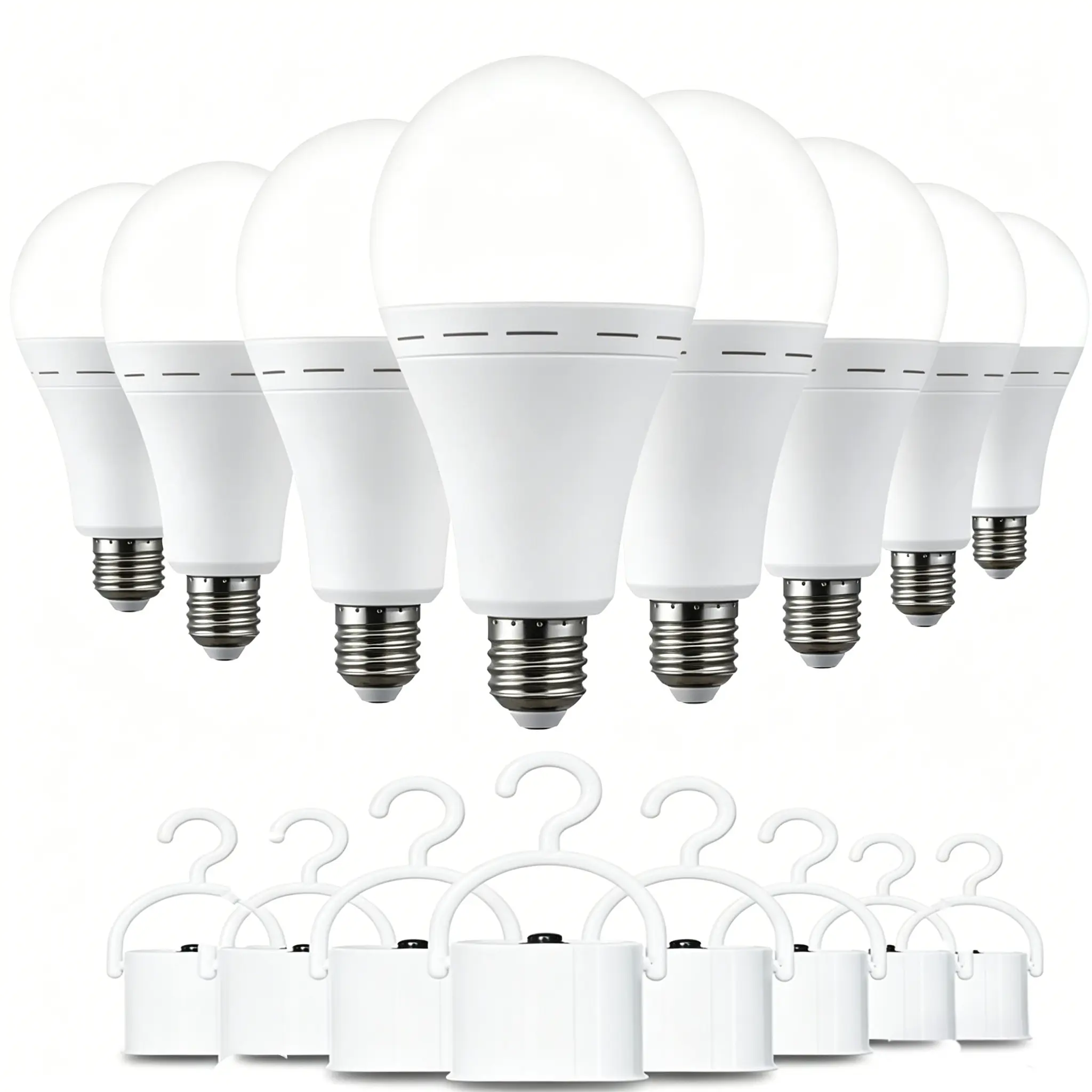 Rechargeable Emergency LED Light Bulbs - Batteries Powered, 6000K Daylight, E26 Base, 120V, 9W (60W Equivalent), 1200mAh, 800 Lumens,3-5 Hours Illumination,Changing Led Lighting for Home Power Outage, Camping luces led en el cuarto