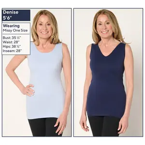 skinnytees Seamless Reversible Scoop to V-Neck Tank Set of 2