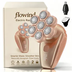 Flowind 3-in-1 Electric Razor for Women’s Legs & Bald Head, IPX7 Waterproof Wet/Dry Grooming Kit with 7D Magnetic Blade, 120-Min Type-C Rechargeable Razor, Ideal Holiday Gift, Mocha, Women razors for public hair