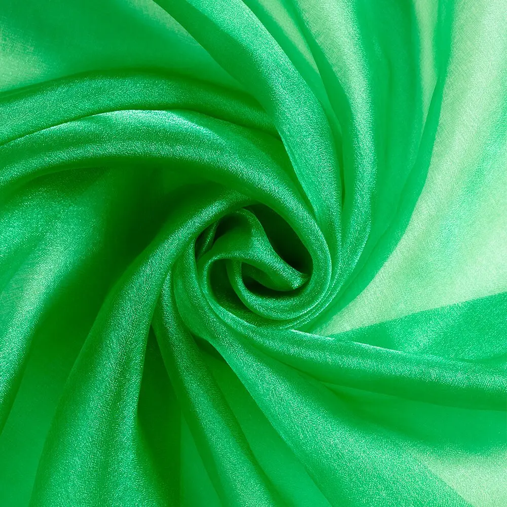 Kelly Green Crystal Organza Fabric by the Yard | High Quality