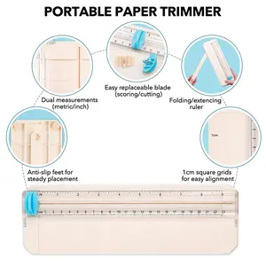 Mini Paper Trimmer with Extending Ruler；Portable Paper Cutter;Cutting/Scoring Blades for Trimmer,For paper art creation, handicraft production, Paper Cutting Machine