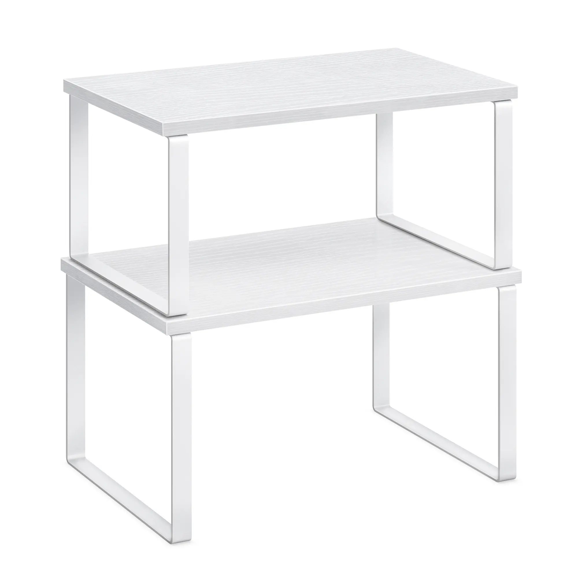 SONGMICS Cabinet Organizer Shelf, Set of 2 Kitchen Counter Shelves, Kitchen Storage, Spice Rack, Stackable, Expandable, Metal and Engineered Wood, 11.7 Inches