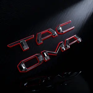 3D Gloss Black & Red Raised Tailgate Letter Inserts for 2016–2021 Toyota Tacoma – Premium OEM-Style Badge Upgrade, Fade-Resistant, No Drilling Required – Perfect for TRD, Off-Road & Truck Enthusiasts adhesive weatherproof