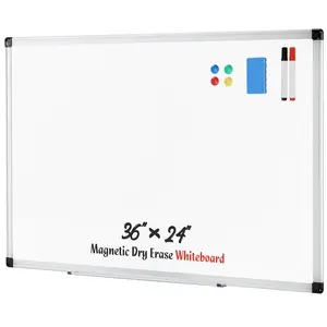 Magnetic Dry Erase Board 36 x 24 Inches White Board with Accessories, Includes Dry Eraser, Marker Tray & Fixing Kits