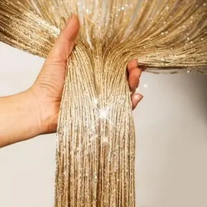 Modern Curtain Door Drapery, Glitter Fringe, Wall Hanging Decor, Bohemian Style, Suitable for Living Room, Bedroom, Party, Valentine's Gift