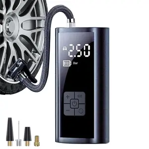 Portable Electric Air Pump, Rechargeable Air Compressor, Car Tire Inflator with Digital Pressure Gauge, Outdoor Emergency Tool for Car, Bicycle, Motorcycle