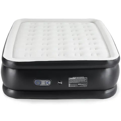 【Deal】Rectangular PVC Fabric Inflatable Airbed with Built-in High-Capacity Pump, Quick Inflate, Honeycomb Column Firmness, Non-Slip Bottom, Multi-Size, Portable Bedding for Home, Camping, Travelling (Single/Couple)
