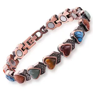Copper colored women's magnetic retro bracelet. This women's copper magnetic bracelet is comfortable to wear. Magnetic bracelet, suitable for special occasions such as Mother's Day, birthdays, anniversaries, Halloween, Christmas, etc. Jewelry gifts