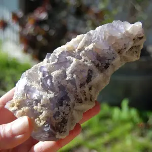 1.9lb XL Raw Purple Cubic Fluorite Calcite Crystal Cluster, Pakistan