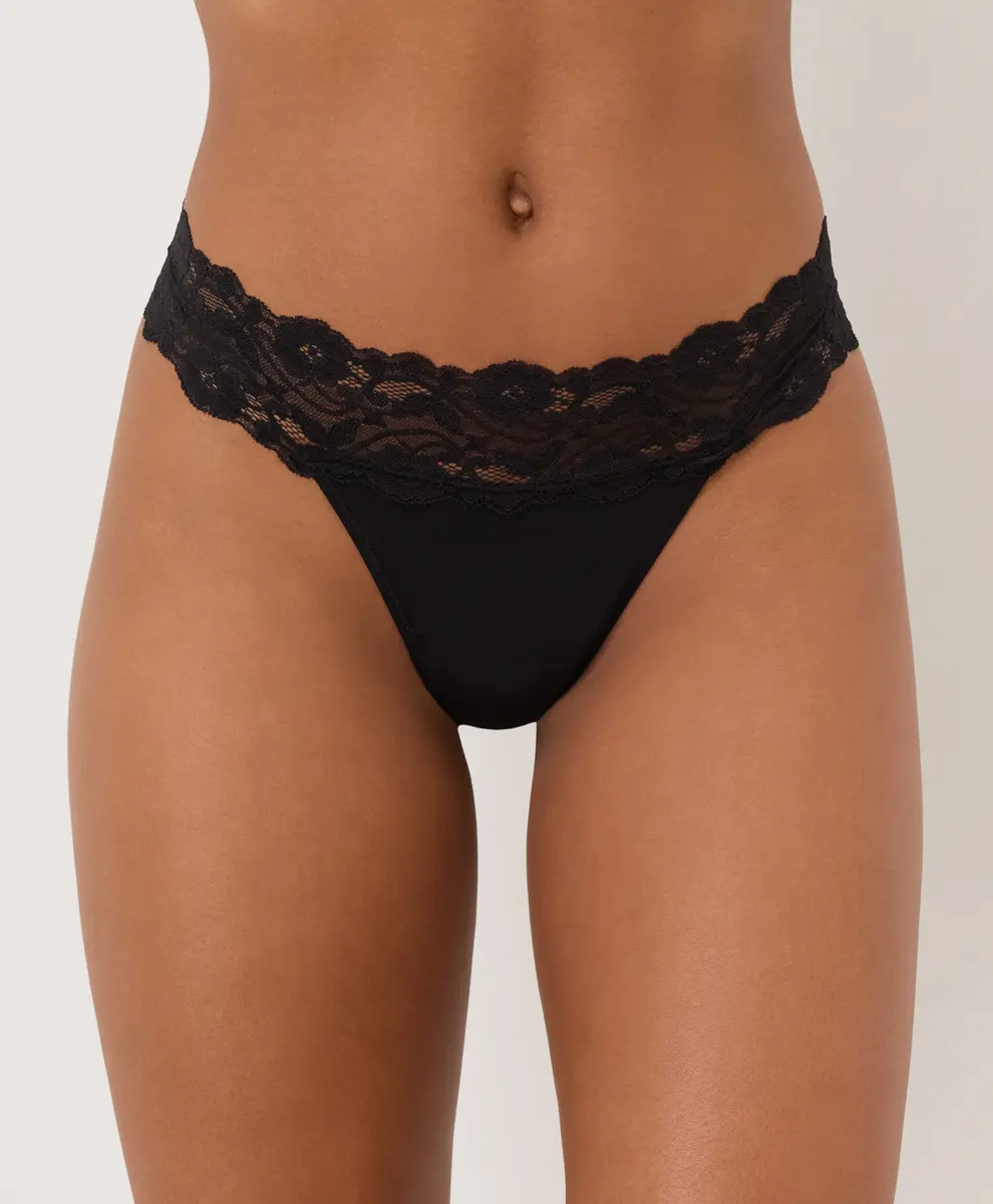 Women's Organic Lace Waist Thong