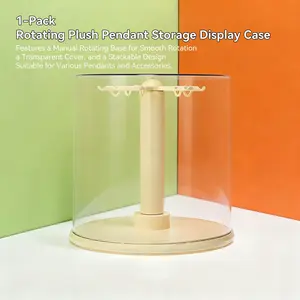 Plush Hanging Display Storage Box, Dustproof Organizer Boxes, Partially Rotatable Design, Transparent Dustproof Cover, Suitable for Pop Plush Toys, Labubu, Skullpanda